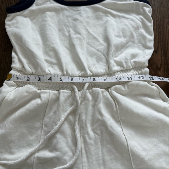 Sweaty Betty After Class Tie Waist Romper Size 4 White Tank Terry Cloth Shorts - Picture 5 of 8